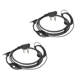 TIDRADIO Walkie Talkies Earpiece with Mic G Shape 2 Pin Headset TD-M8s TD-V2 H-777 RT21 RT22 RT68 Baofeng UV-5R 2 Way Radio (2 Pack)