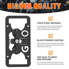 Front Bumper Tow Hook License Plate Mount Bracket Compatible with Chevy Silverado 2014-2024, No Drill Plate Holder, Replacement Frames with Accessories Kit