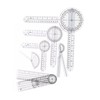 6PCS Medical Goniometer Set PVC Transparent Clear Scale Wear Resistant