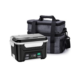 EAST OAK Cordless Electric Lunch Box for Adults, Heated Lunch Box Battery Powered with Automatic Heating, 5.5 Cups Portable Food Warmer with Insulated Carry Bag