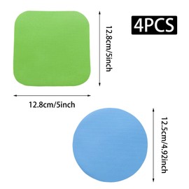 Pine & Linen 4 Pack Multifunctional Jar Opener, Rubber Jar Gripper Pads Heat Insulation Kitchen Coasters, Non-slip Bottle Opener for people with Arthritis/Weak Hands(Blue/Green）