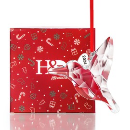 H&D HYALINE & DORA Clear Crystal Hummingbird Christmas Ornament Hummingbird Christmas Tree Ornaments Crystal Sun Catcher Hanging Gifts for Mother Lady Animal Lovers