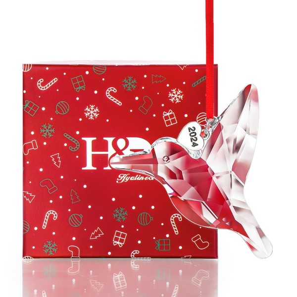 H&D HYALINE & DORA Clear Crystal Hummingbird Christmas Ornament Hummingbird