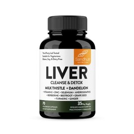 【Sandhus】Liver Cleanse & Detox Supports, 11 Ingredient Blend Milk Thistle, Dandelion, Turmeric, Ginger Extract, Vitamin E, Grape Seed Supplement Healthcare Dietary Edible Fitness:_1 pack
