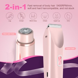 2025 New Bikini Trimmer for Women,Dermave Bikini Shaver,2-in-1 Electric Razors for Women(Pink)