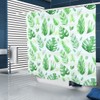 Unique Plant Leaves Pattern Shower Curtain Waterproof Mildew Proof Bathroom