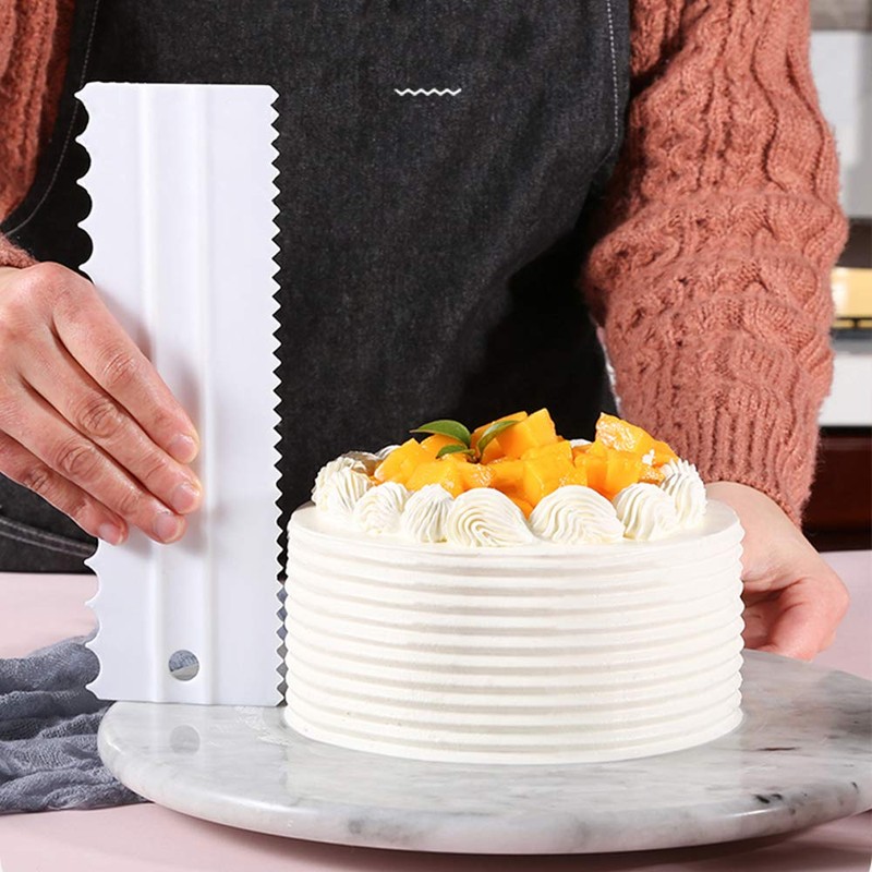 mwellewm 4 Pcs/set Cake Scraper Decorating Plastic Sawtooth Comb Mousse