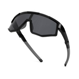 Aofalbe Kids Baseball Sunglasses, Youth Polarized Sports Sunglasses for Boys Girls, Softball Cycling Goggles UV400 Protection Black Frame with Black Lens