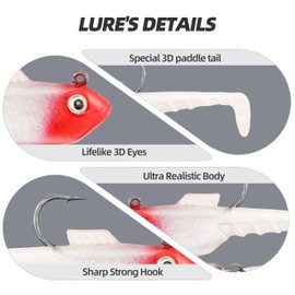 PROBITE T-Tail Spinner Swimbait - Pre-Assembled Lead Jig w/Vibrating Blades, Saltwater Freshwater Combo for Bass Trout Crappie Fishing