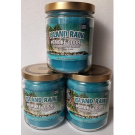 Smoke Odor Exterminator 13oz Jar Candle, Island Rain Three Pack.