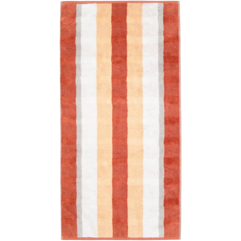 Cawö Noblesse Stripe 1087 Brick 33 Towels