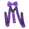 Z&H (Purple) Set of Bow Tie and Straps, Sequin Straps,