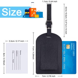 Pack of 3 Luggage Tags Suitcase Luggage Tag with Name Tag Address Tag for Travel Flight Cruise Black