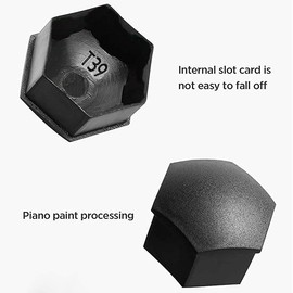 Gebildet 24pcs Wheel Nut Cap 17mm Wheel Bolt Nut Caps Covers, Hexagonal Tire Nut Covers with Removal Tool Set for Cars(Matte Black)