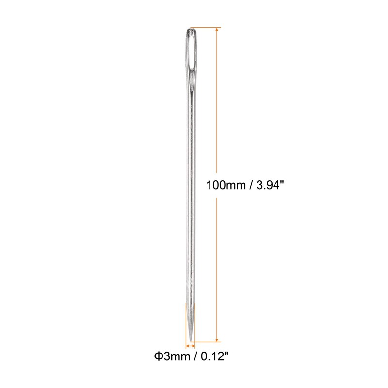 sourcing map 3PCS Upholstery Needle Large Eye Extra Long 4in