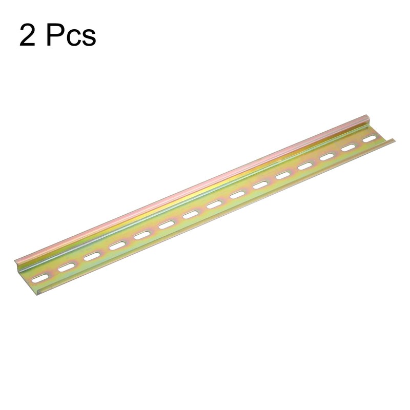 MECCANIXITY 2 Pcs DIN Rail Slotted Iron Mounting Guide 12"(300mm)