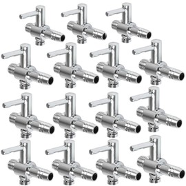 WanFengXue Stainless Steel Lever Valves for Air Tubes, 15 Piece Set, Airflow Control, Meanwhile, Cock Air Tube, Aquarium, Air, Adjustable Aeration Branch Cock, Lever Valve