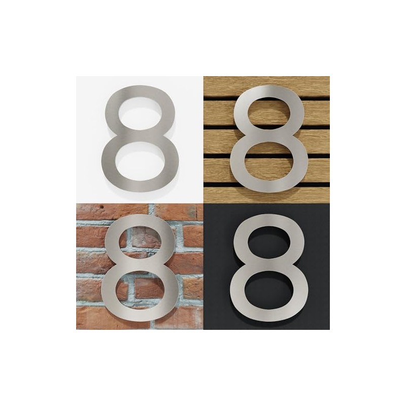 N-03-8-E Stainless Steel House Number 8 - Solid, Weatherproof and