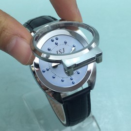 VISIONU Blind Watch Tactile Watch for Visually Impaired, Blind or Elderly Blue Dial with Leather Strap, Strap.