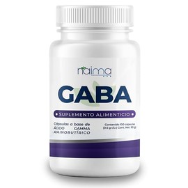 NAIMA, GABA, Ácido Gamma Aminobutírico,100 cápsulas | Suplemento Alimenticio 100% Puro | Ingredientes Naturales, Sin Aditivos | Relajación y Bienestar, Sueño Reparador