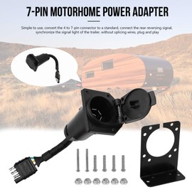 Adaptadores de enchufe de remolque con soporte de montaje de 4 vías para camión plano a 7 vías de hoja de remolque adaptador de enchufe inverso para RV, camión, soluciones de remolque de coche