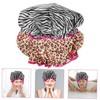 NOLITOY 2pcs Double Layer Waterproof Shower Cap Adjustable Shower Cap
