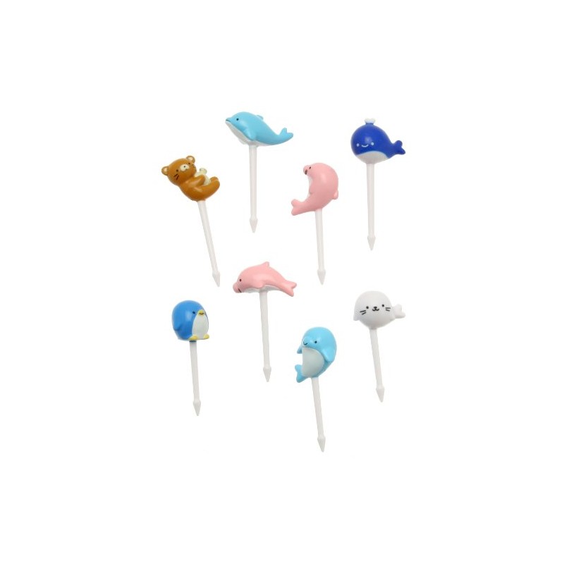 Kotobuki Food Picks for Bento Boxes, Marine Animal Pals
