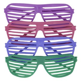 Unique Ultra-Colorful Neon Shutter Shade Novelty Glasses - 6"x 6.5"x 2", 4 Count