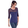 AmélieBoutik - Blusa elegante con cuello redondo para mujer, de