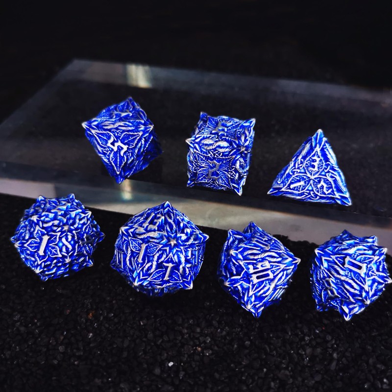 MJDICEOK DND Metal Dice Vine Leaf Set - 7 Role