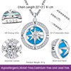 Compass Necklace for Women Men - 925 Sterling Silver Pendant