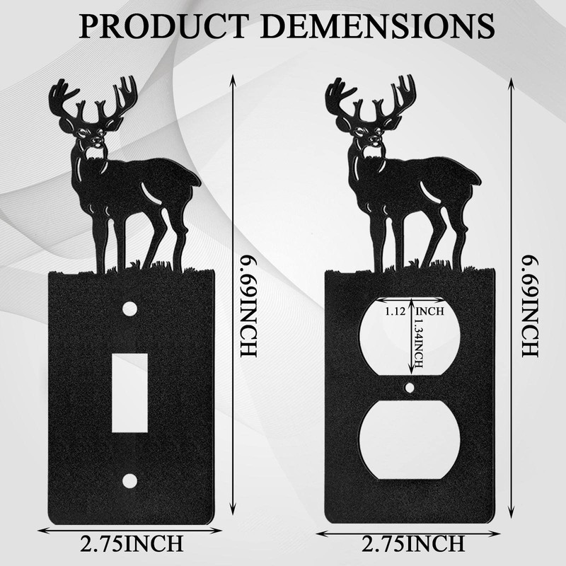 Lothee 6 Pcs Metal Bear Light Switch Cover Plate Moose