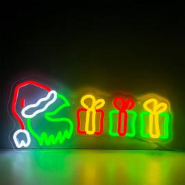 Christmas Neon Sign – LED Neon Wall Light, Xmas Lights Accent for Bedroom, Kids’ Room, Game Room, Home Bar, Window Display, Holiday Parties, Gift for Friends