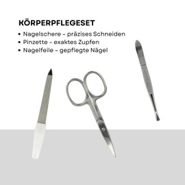 Clauss Nail Care Set with Scissors, File and Tweezers | Premium Nail Set for Manicure and Pedicure | Nail Case for Everyday and Travel | BC-S10044