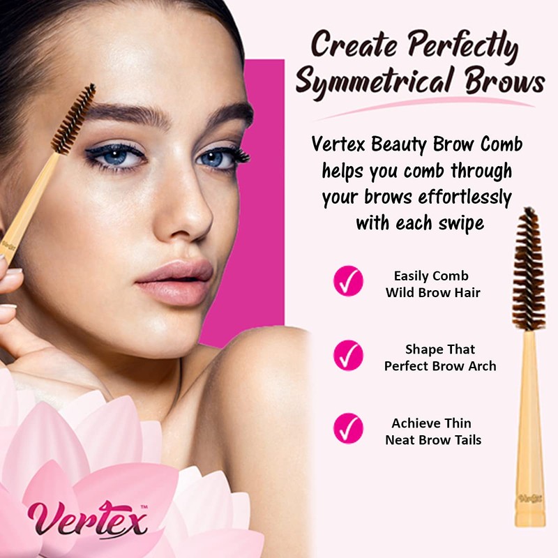 Vertex Eyebrow Brush Spoolie Comb - For Eyebrows Blending Brow
