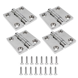 Boat Hinges,Heavy Duty Marine Grade 316 Stainless Steel 4 Pcs 2" x 2" Flush Mount Square Boat Hatch Cabinet Door Butt Hinge with Screws