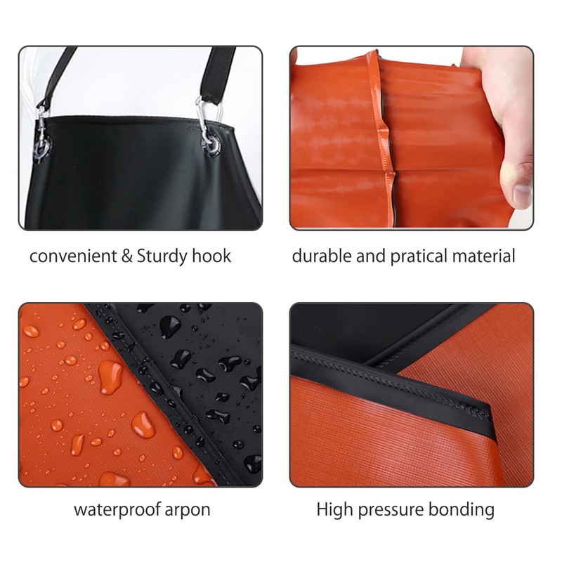 Jaspfct Waterproof Rubber Vinyl Apron, 43'' for Dishwashing/Kitchen Cooking, Chemical