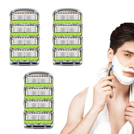 Ersatzklingen für Nassrasierer Herren, 12 PCS Rasierklingen, hochwertige Rasierklingen für Rasierhobel, präzise und sanft für Bart- und Körperhaare, ideal für tägliche Rasur, langlebig-Grün