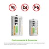 EBL Rechargeable C Batteries, 5000mAh Ni-MH High Capacity C Cell