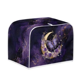 Talayituse Butterfly Rose Moon Marble Print Toaster Cover 2 Slice Wide Slot, Lightweight Bread Maker Cover Dust Protection Washable Appliance Bag, S