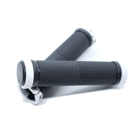 Beatus Bicycle Mountain Bike Handle Grips Left and Right Set Rubber Grips (White)