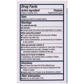 Muro 128 5% Sodium Chloride Hypertonicity Ophthalmic Ointment, from Bausch + Lomb, 2 x 0.125 Oz (7 g Total)