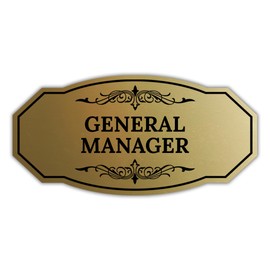 Signs ByLITA Victorian General Manager Graphic Sign (Brushed Gold) - Large