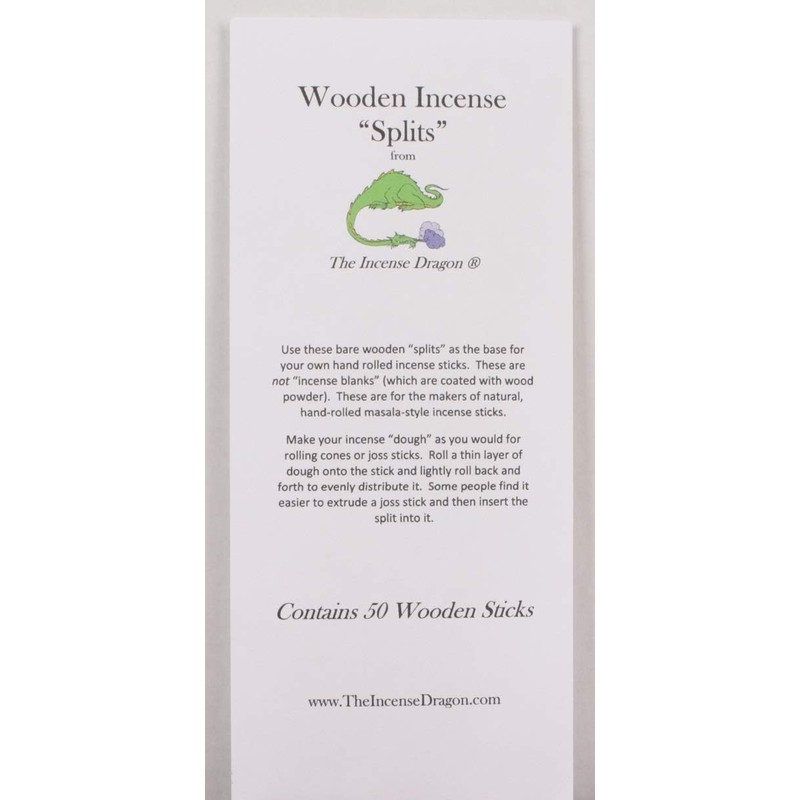 Wooden Splits for Rolling Natural Incense Sticks (50 Sticks)