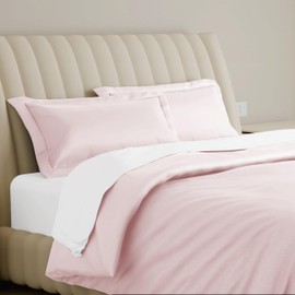 Carressa Linen 100% Egyptian Cotton Duvet Cover King Size - 800 Thread Count 3 PC Duvet Cover Set, Extra Long Staple Egyptian Cotton Quilt Cover, Soft, Breathable with Hidden Zipper Closure - Blush