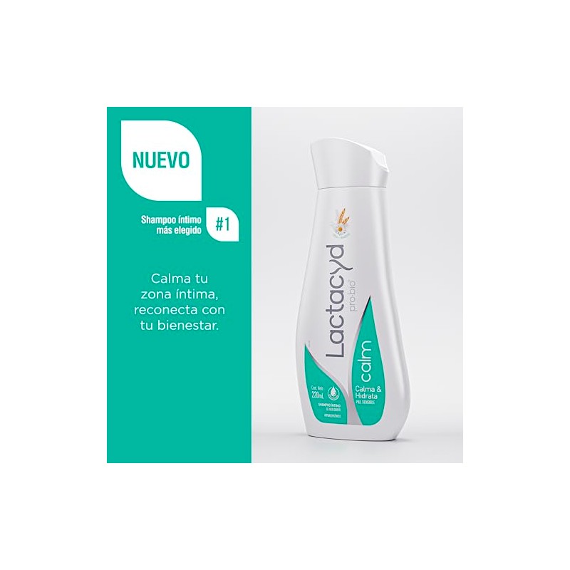Lactacyd Pro-Bio Calm Shampoo Íntimo con Avena, Lirio Azul y
