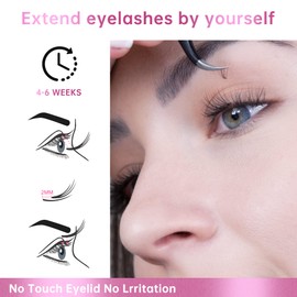 Beauty7 - 10D Eyelash Cluster Volume Lashes Single Eyelashes C-Curl Eyelash Extension 0.07 mm Thickness 100 Colls - Length 8 mm