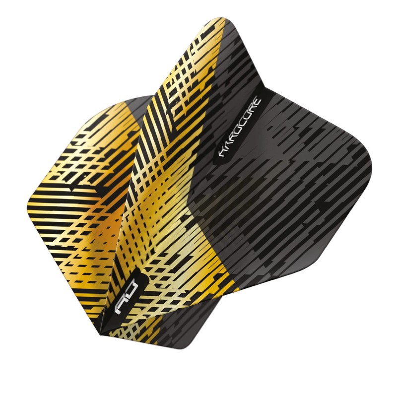 RED DRAGON Hardcore Premium Gold and Black Fleck Dart Flights