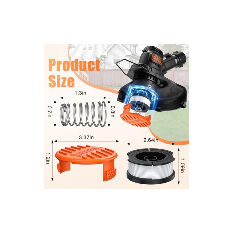 Replacement Spool for Black+Decker Trimmer - 12 Pack