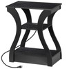 Segawe End Table with Charging Station Black End Table with